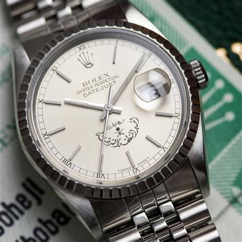 rolex datejust saudi army palm logo|Rolex Datejust 16220 'Saudi Swords' .